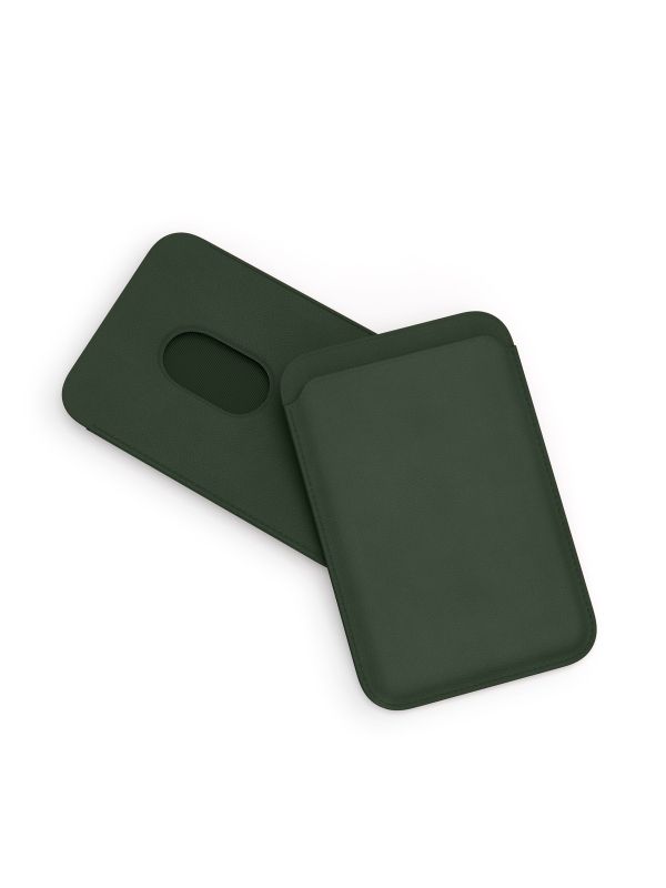 VLP Eco-Leather Card Holder with MagSafe, Dark Green