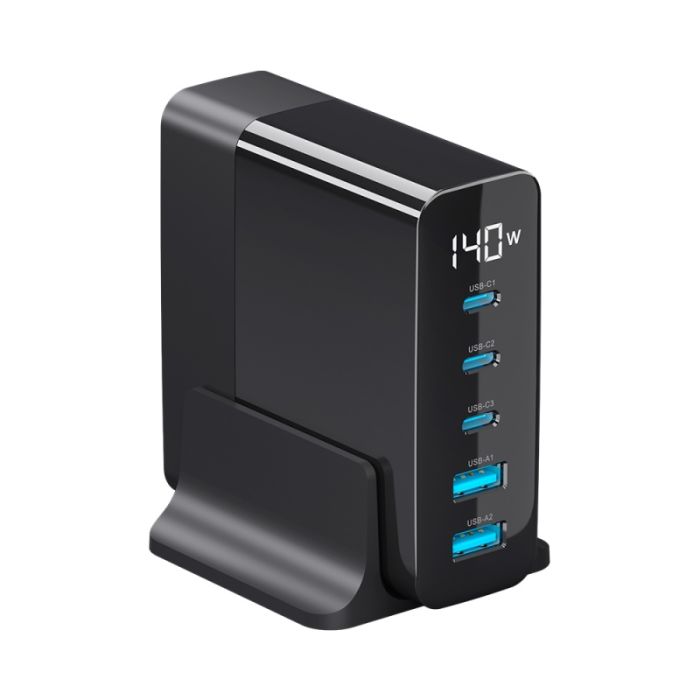 Deppa 3xUSB-C, 2xUSB charging station, black