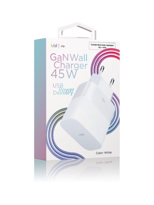 VLP GaN 45W USB-C Wall Charger, White