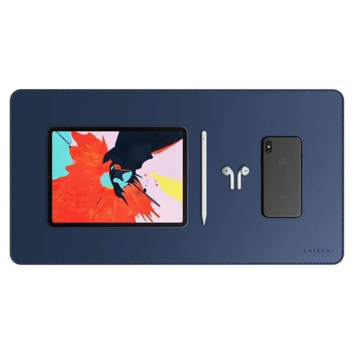 Satechi Eco Leather Deskmate for computer mouse, blue