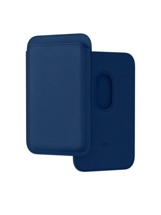 VLP Eco-Leather Card Holder with MagSafe, Dark Blue