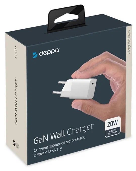 Deppa USB-C Power Delivery GaN 20W, white