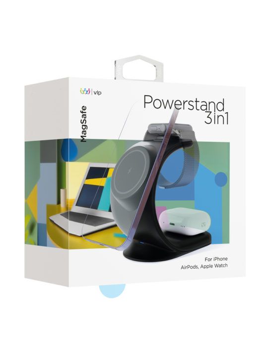 VLP Powerstand 3-in-1 Wireless Charger, Black