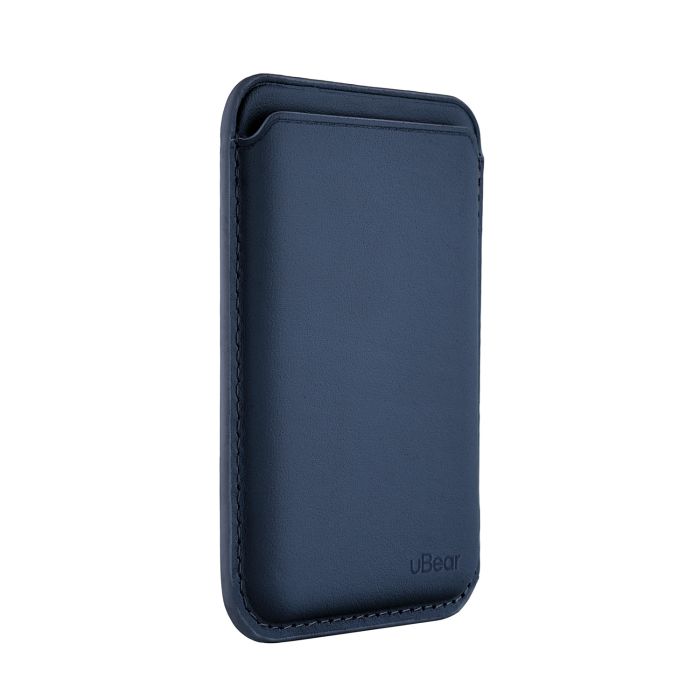 uBear Leather Shell magnetic card holder, blue