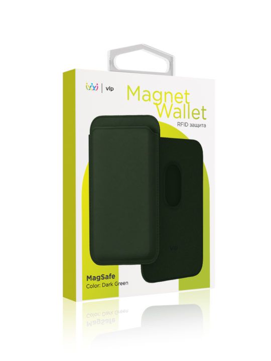VLP Eco-Leather Card Holder with MagSafe, Dark Green