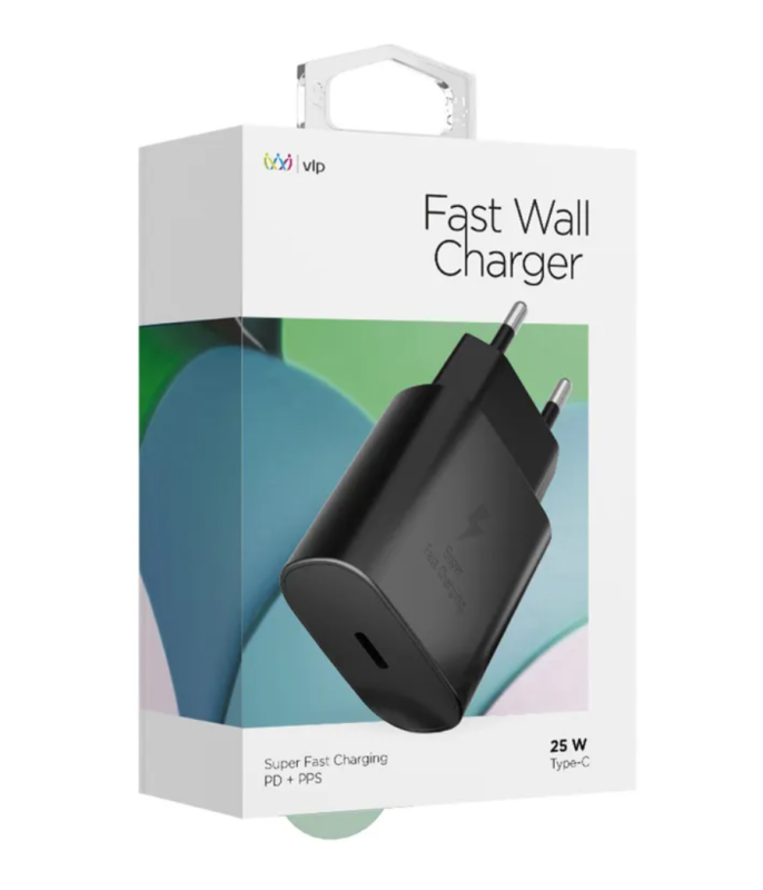 VLP 25W mains charger, black