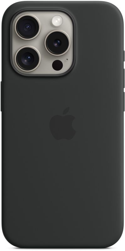 Apple MagSafe Case for iPhone 15 Pro, Silicone, Black