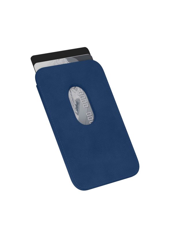 VLP Eco-Leather Card Holder with MagSafe, Dark Blue