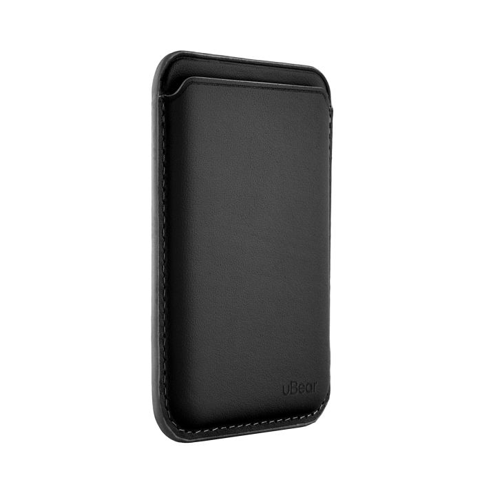 uBear Leather Shell Magnetic Card Holder, Black