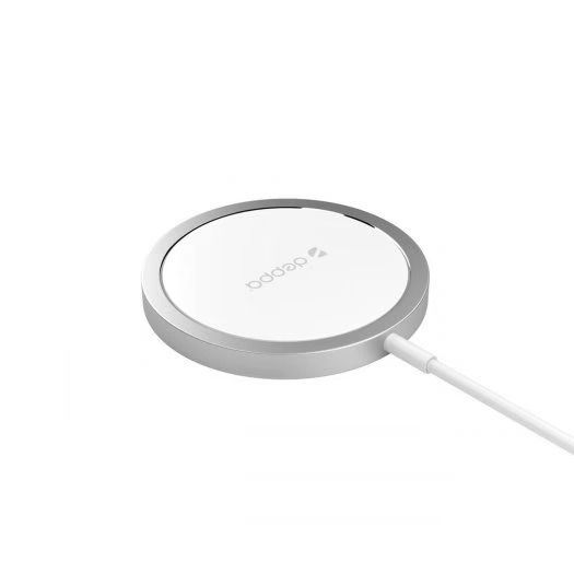 MagSafe Charger Qi 15W wireless charger, white, silver