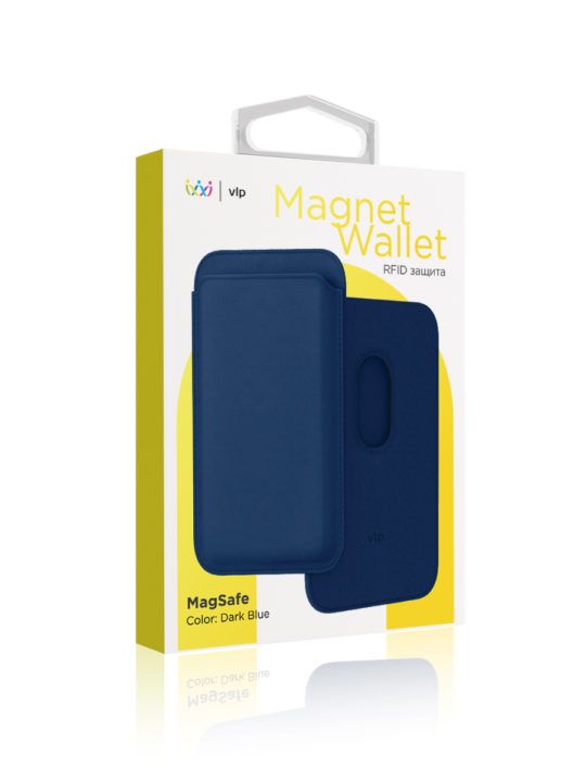 VLP Eco-Leather Card Holder with MagSafe, Dark Blue
